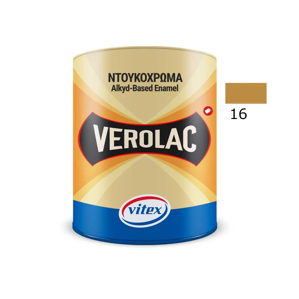 Φωτογραφία προϊόντος: Vitex VEROLAC No 16 Βερνικόχρωμα Διαλύτου για Μεταλλικές και Ξύλινες Επιφάνειες ,Ώχρα 0.180 lt
