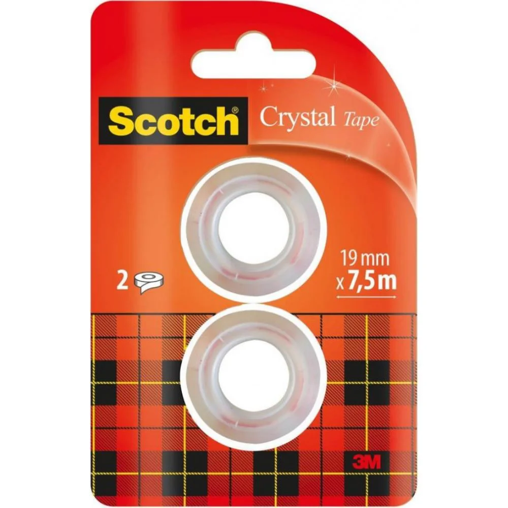 Φωτογραφία προϊόντος: Ταινία Γενικής Χρήσης 3M Scotch Crystal 19 mm x 7.5 m (Boxed) (Διάφανη) Pack of 2 (6001975) (MMM6001975)