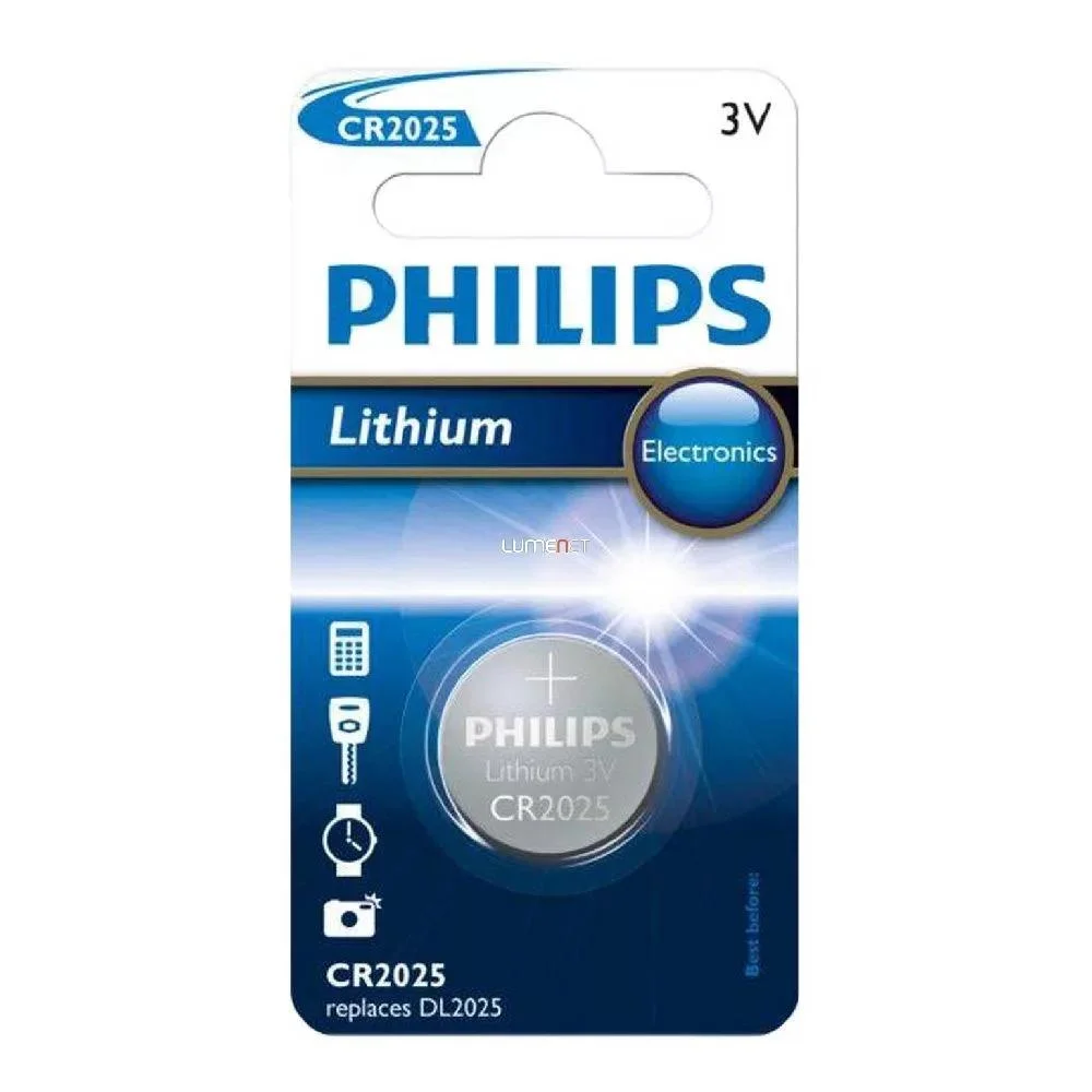 Φωτογραφία προϊόντος: Philips Electronics Lithium Μπαταρία Ρολογιών CR2025 3V 1τμχ (CR2025/01B) (PHICR2025-01B)