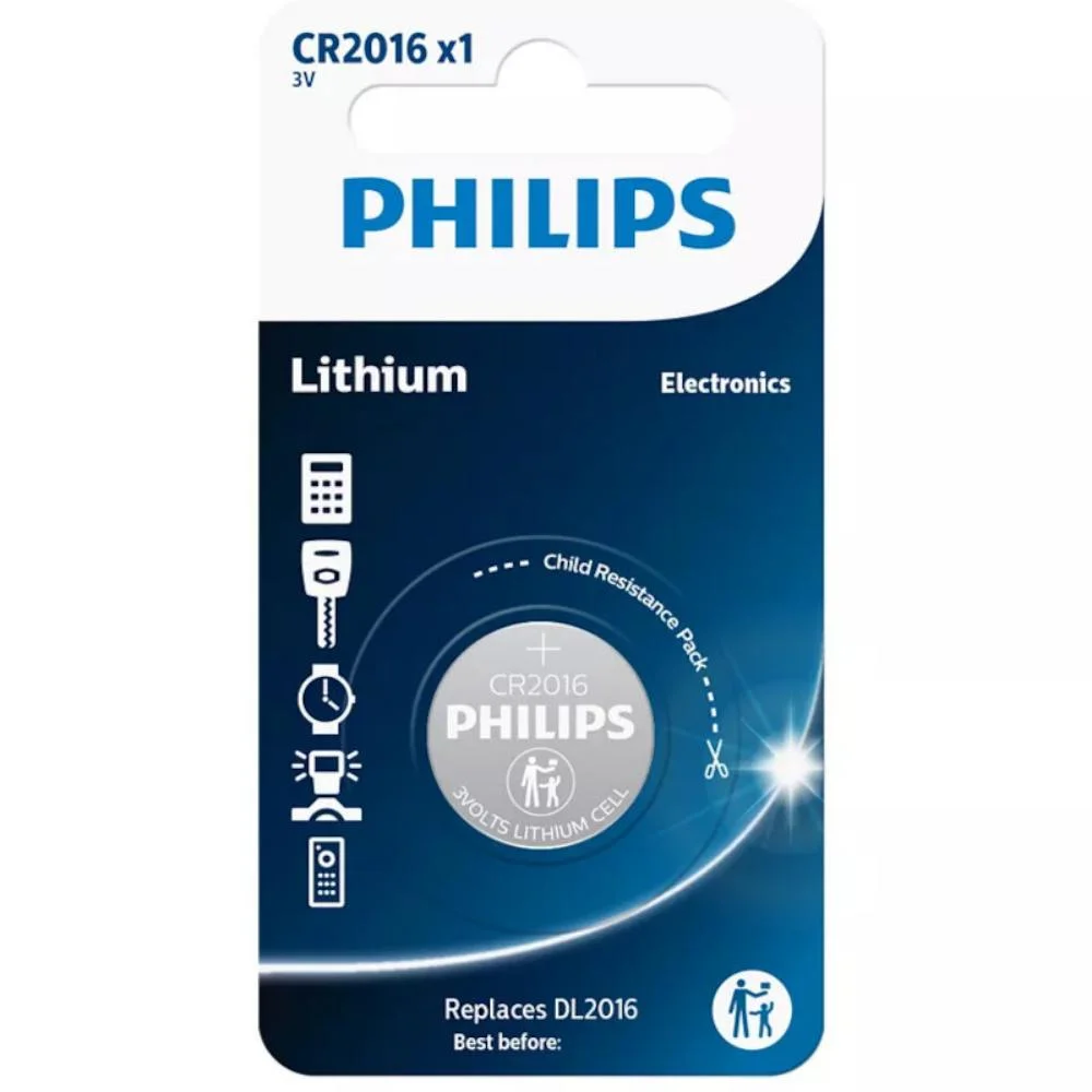 Φωτογραφία προϊόντος: Philips Μπαταρία λιθίου CR2016 (CR2016/01B) (PHICR2016-01B)