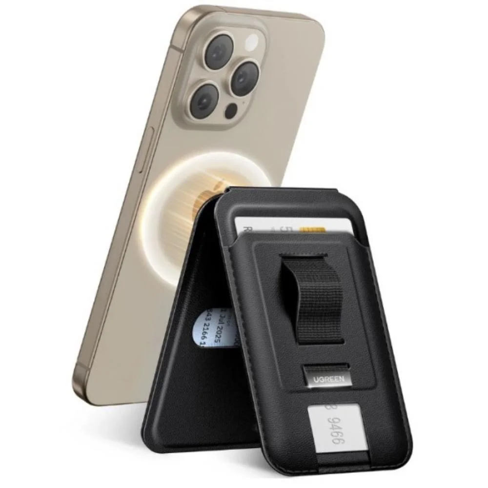 Φωτογραφία προϊόντος: Ugreen Magnetic wallet with stand and holder function for iPhone MagSafe LP836 leather black (45166) (UGR45166)