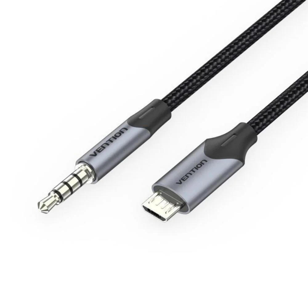 Φωτογραφία προϊόντος: VENTION Micro USB Male to TRRS 3.5mm Male Audio Cable 2M Black (BDGBH) (VENBDGBH)