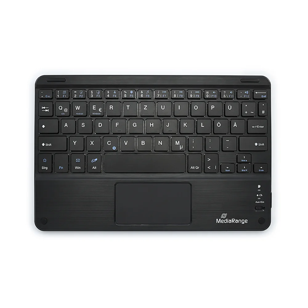 Φωτογραφία προϊόντος: MediaRange Compact-sized Bluetooth Keyboard with 78 ultraflat keys and touchpad (Black) (MROS130-GR)