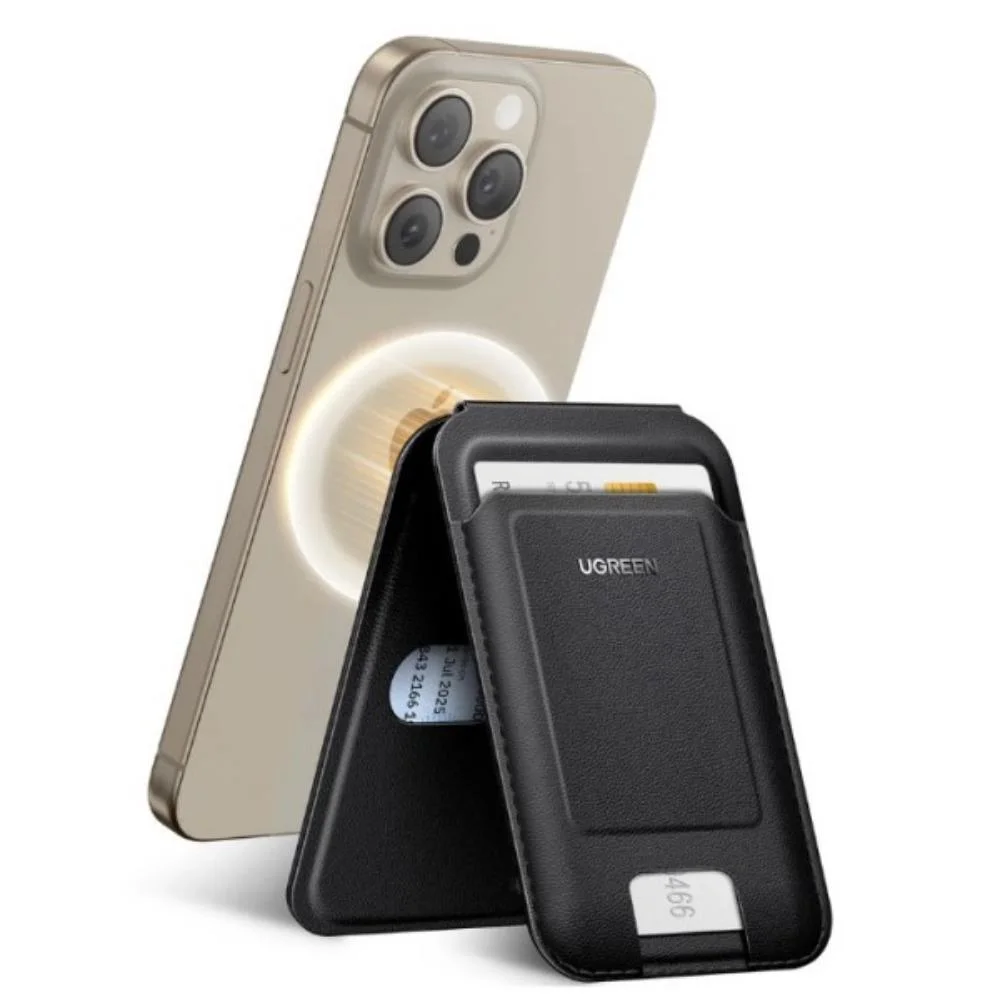 Φωτογραφία προϊόντος: Ugreen Magnetic wallet with stand function for iPhone MagSafe LP836 leather black (45165) (UGR45165)