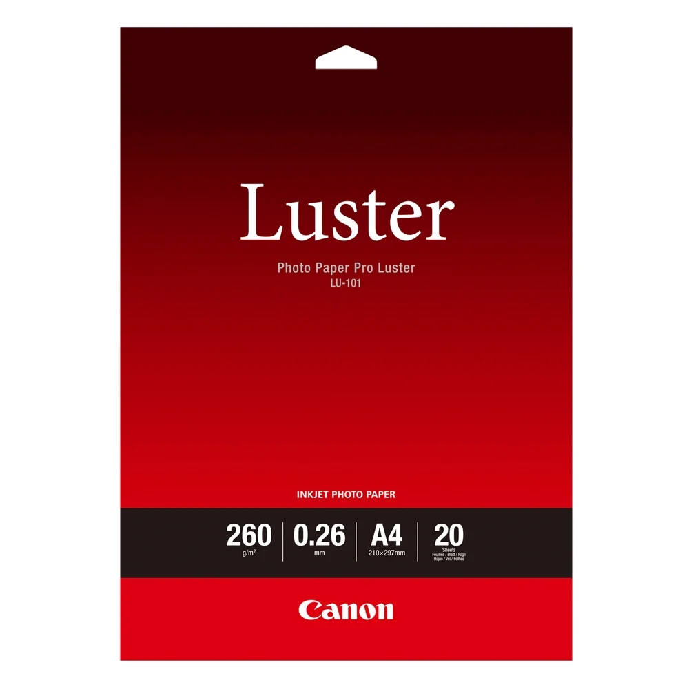 Φωτογραφία προϊόντος: Canon Φωτογραφικό Χαρτί Pro Luster A4 Semi Glossy 260g/m² 20 Φύλλα (6211B006) (CAN-LU101A4)