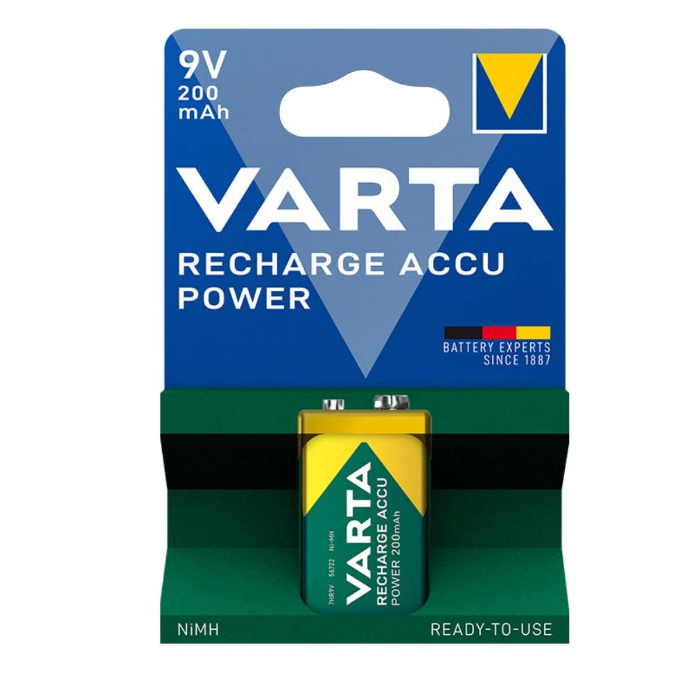 Φωτογραφία προϊόντος: Varta R2U 6F22 9V Ni-MH 200 mAh 8, 4V rechargeable battery (VART6890)