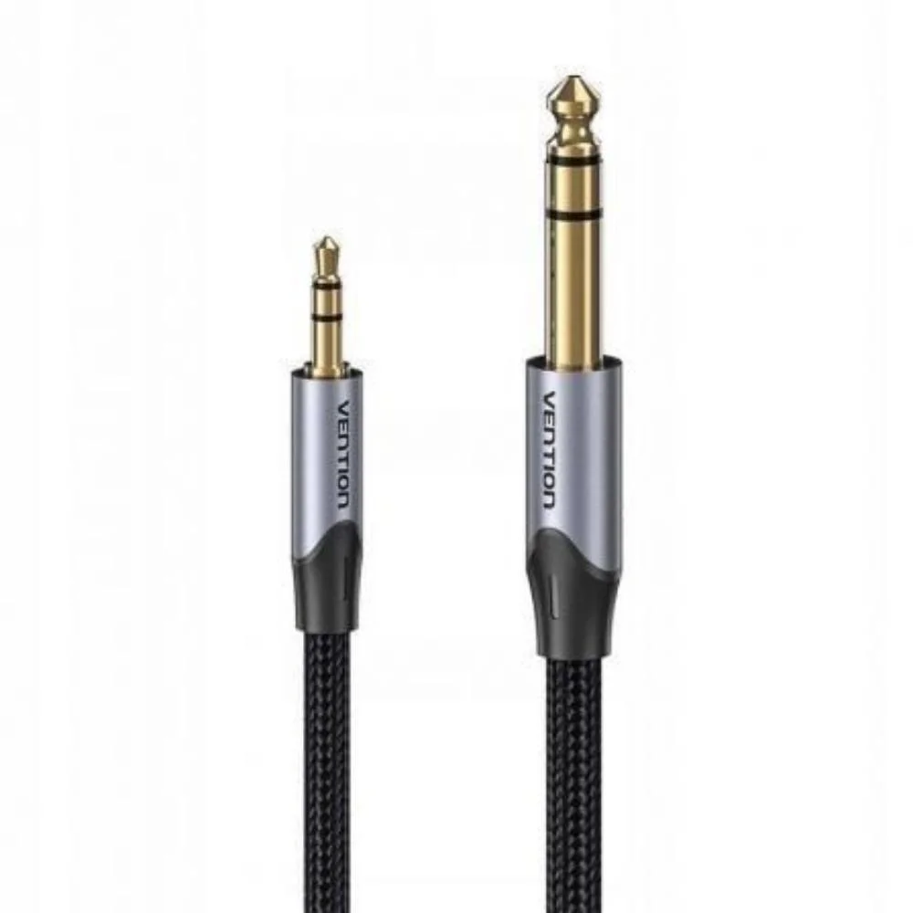 Φωτογραφία προϊόντος: VENTION Cotton Braided TRS 3.5mm Male to 6.5mm Male Audio Cable 0.5M Gray Aluminum Alloy Type (BAUHD) (VENBAUHD)