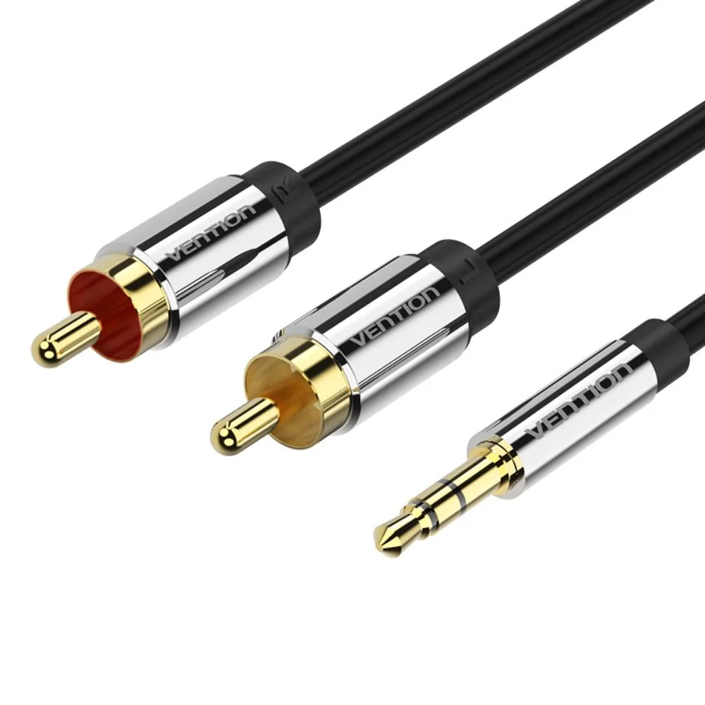 Φωτογραφία προϊόντος: VENTION 3.5mm Male to 2RCA Male Audio Cable 3M Black Metal Type (BCFBI) (VENBCFBI)