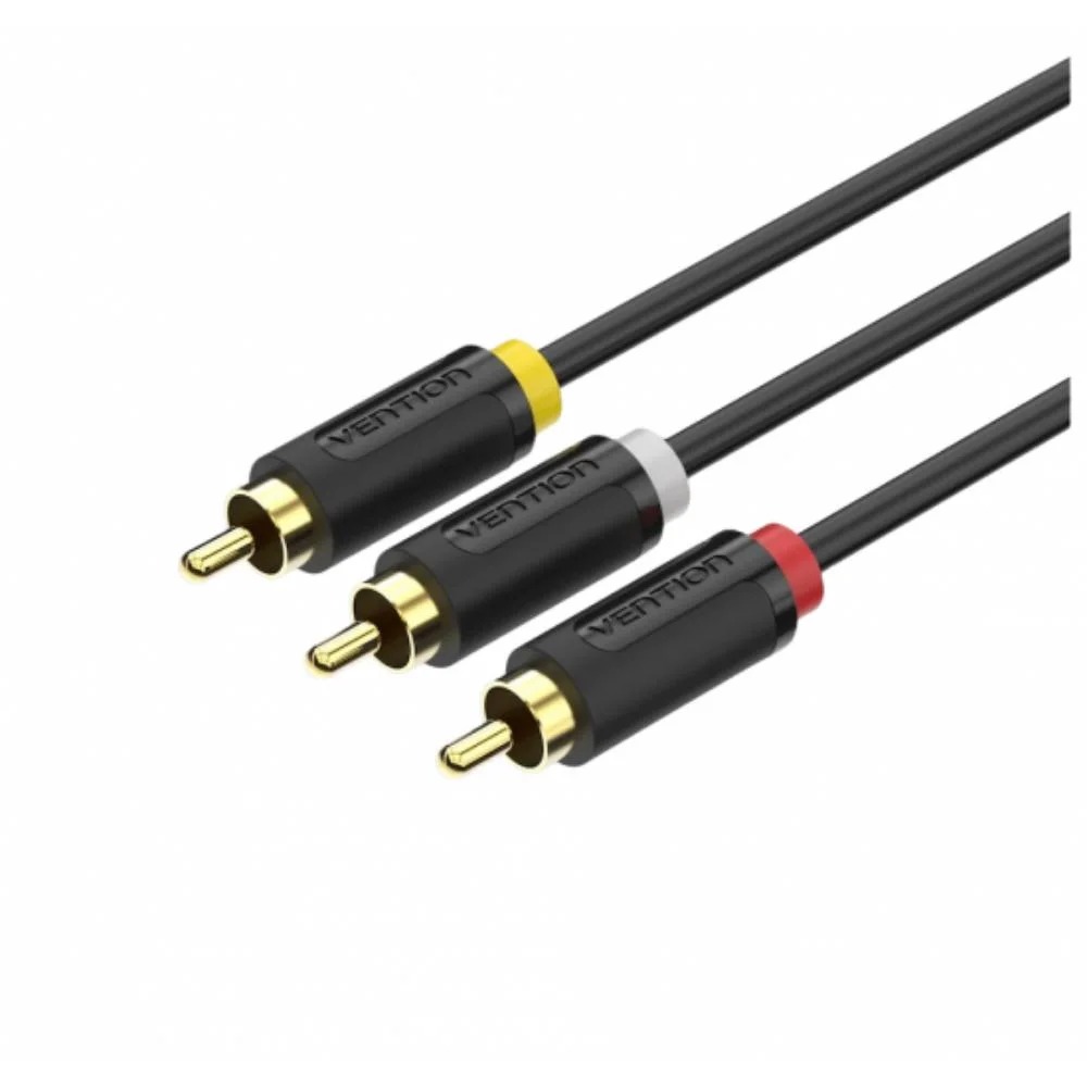 Φωτογραφία προϊόντος: VENTION 3RCA Male to Male AV Cable 2M Black (BCABH) (VENBCABH)