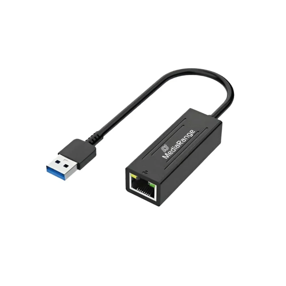 Φωτογραφία προϊόντος: MediaRange USB-A Ethernet Adapter with RJ45 Port, 10/100/1000 Mbps, 20cm, Black (MRCS238)
