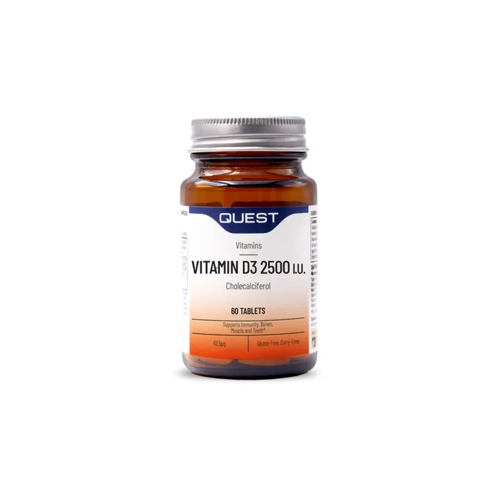 Φωτογραφία προϊόντος: QUEST Vitamins Vitamin D3 2500i.u. 60 tabs