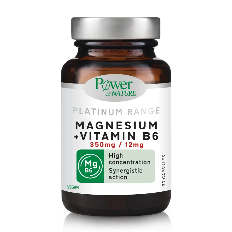 Φωτογραφία προϊόντος: POWER OF NATURE Platinum Magnesium+Vitamin B6 (350mg / 12mg) 30caps