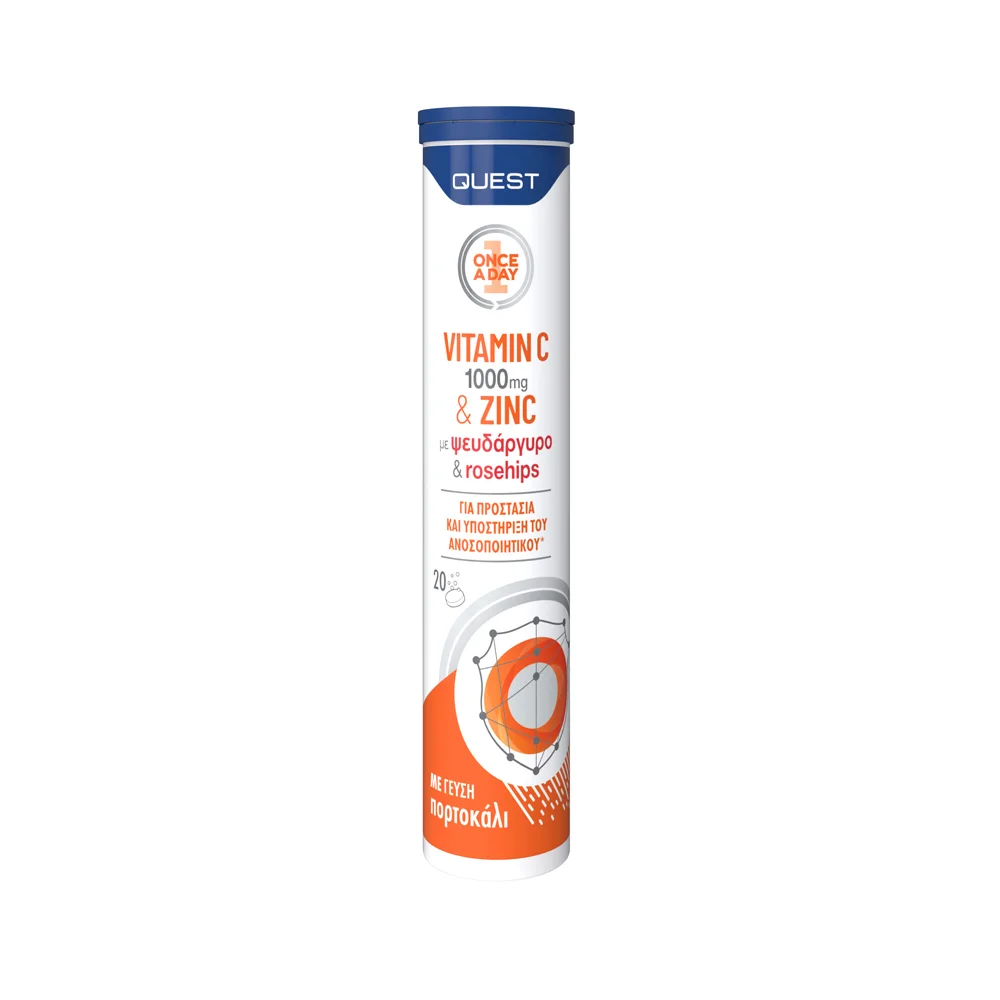 Φωτογραφία προϊόντος: QUEST Vitamins Vitamin C 1000mg & ZINC & Rosehips 20Tabs