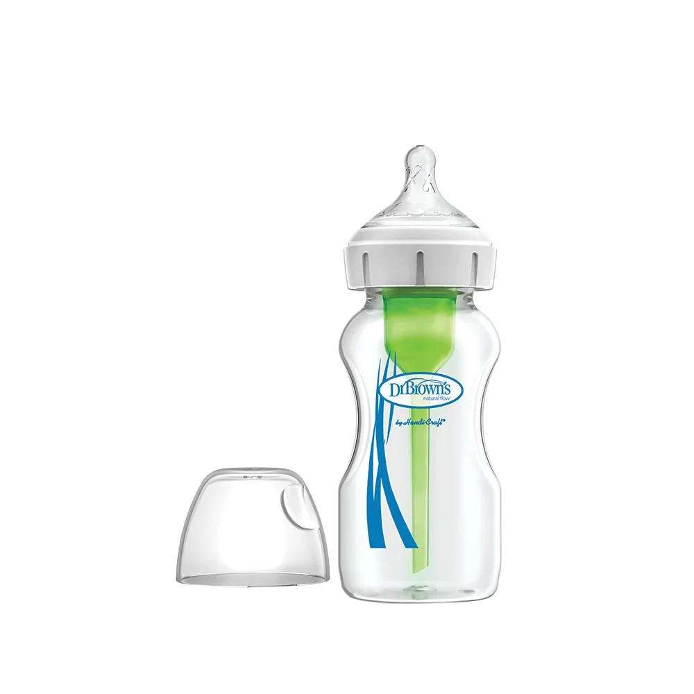 Φωτογραφία προϊόντος: DR. BROWN'S Options Anti-Colic Bottle - Γυάλινο Μπιμπερό με Φαρδύ Λαιμό & Θηλή Σιλικόνης 0m+ (270ml)