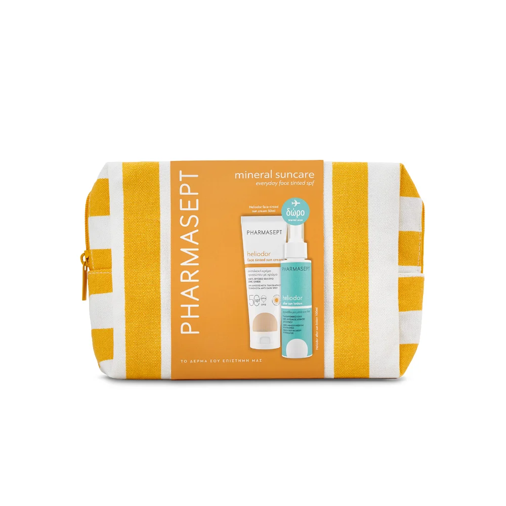 Φωτογραφία προϊόντος: PHARMASEPT Heliodor Promo Pack με Tinted Face Sun Cream SPF50 50ml & ΔΩΡΟ το After Sun Lotion 100ml + Beach Pouch