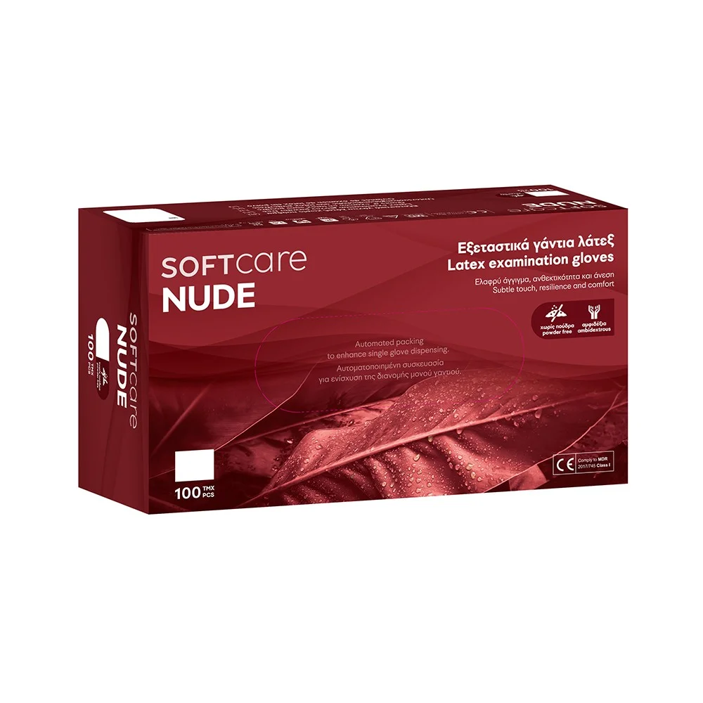 Φωτογραφία προϊόντος: SOFTCARE NUDE Εξεταστικά Γάντια Latex - 100τμχ.