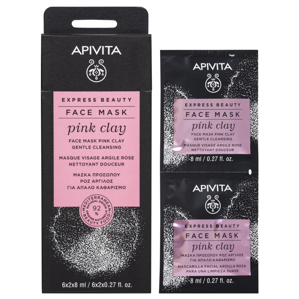 Φωτογραφία προϊόντος: APIVITA Express Beauty - Μάσκα Προσώπου για Απαλό Καθαρισμό με Ροζ Άργιλο 2x8ml