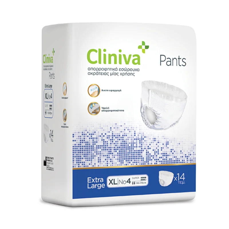 Φωτογραφία προϊόντος: CLINIVA Pants Εσώρουχο Ακράτειας - No4 ΧLarge 110cm-170cm - 14τμχ