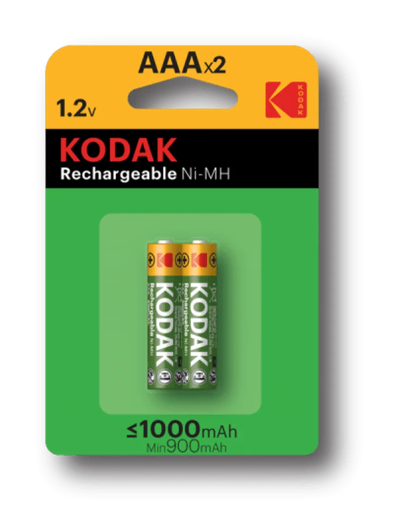Φωτογραφία προϊόντος: Kodak Επαναφορτιζόμενες Μπαταρίες AAA Ni-MH 1000mAh 1.2V 2τμχ Rechargeable Ni-MH