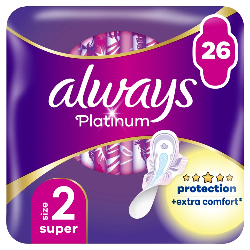 Φωτογραφία προϊόντος: Always Platinum Super Σερβιέτες με Φτερά Size 2 (26 Τεμάχια)