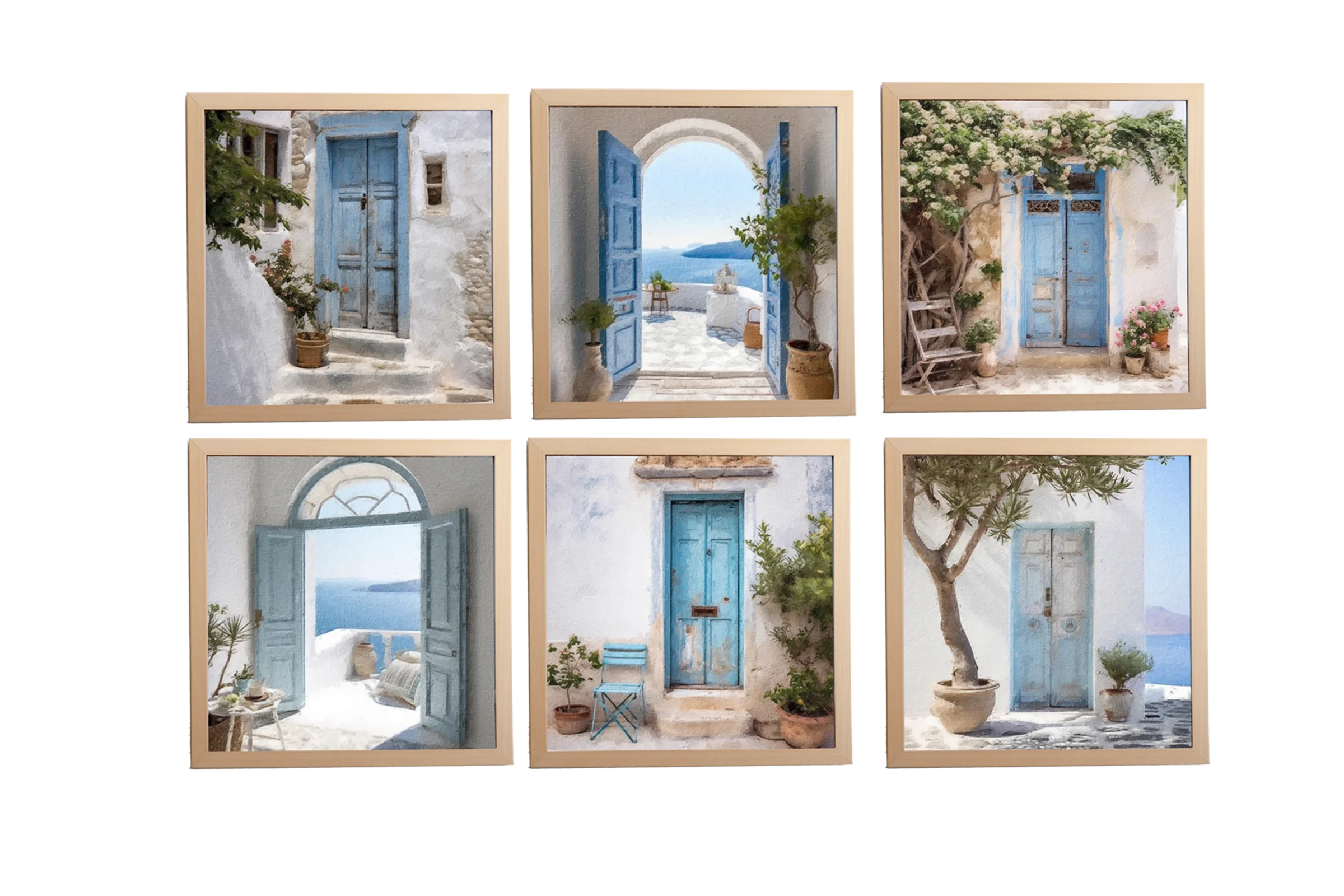 Φωτογραφία προϊόντος: HOPER Θέμα (island ) 6 Κάδρα 37x37cm 6 κορνίζες ξύλινες χρώμα φυσικό ξύλο θέμα με πλαστικοποίηση (Κ 2033/69+ island)