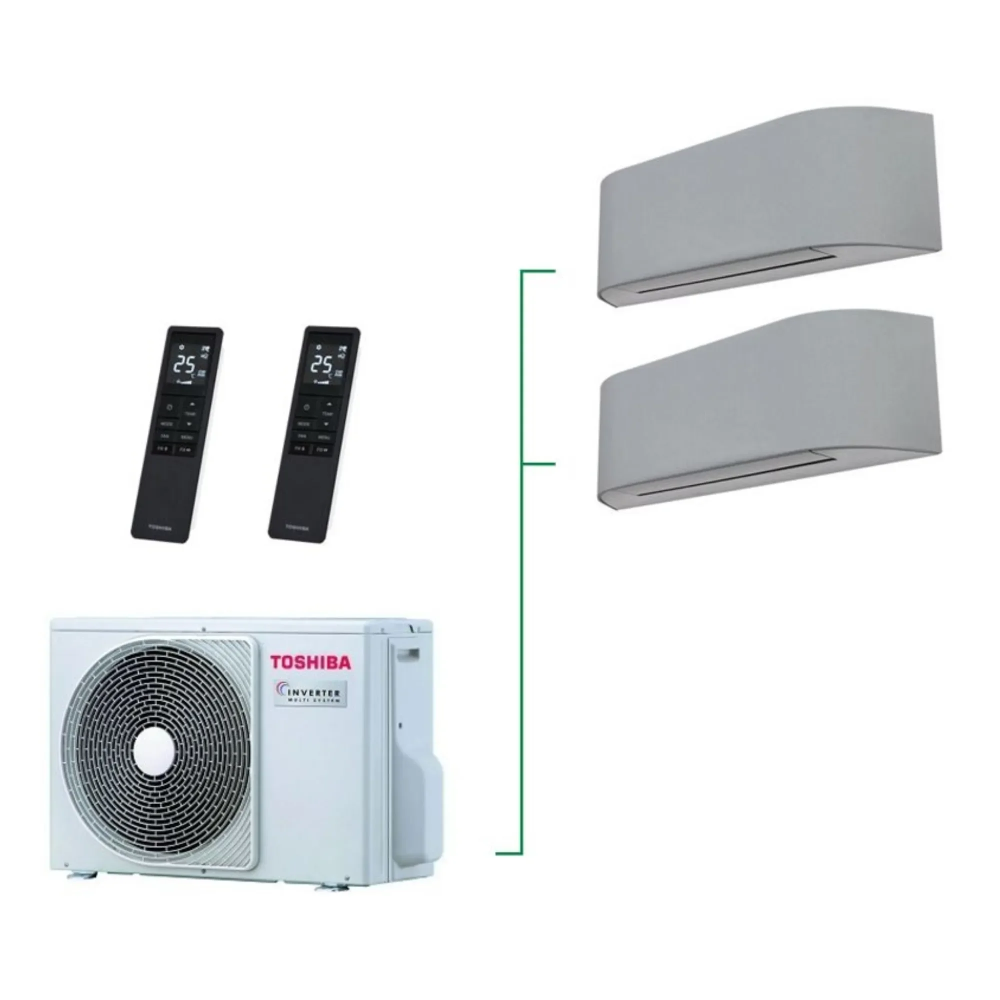 Φωτογραφία προϊόντος: Κλιματιστικό Multi Toshiba RAS-2M18G3AVG-E ( 2-room) + 2 Εσ. Haori RAS-B10N4KVRG-E1