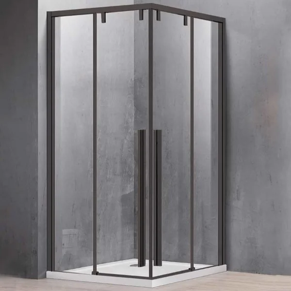 Φωτογραφία προϊόντος: Karag Santorini 100 Nero 100x100x200cm Τετράγωνη Καμπίνα Ντουζιέρας Με 2 Συρόμενες Πόρτες & Διάφανο Κρύσταλλο