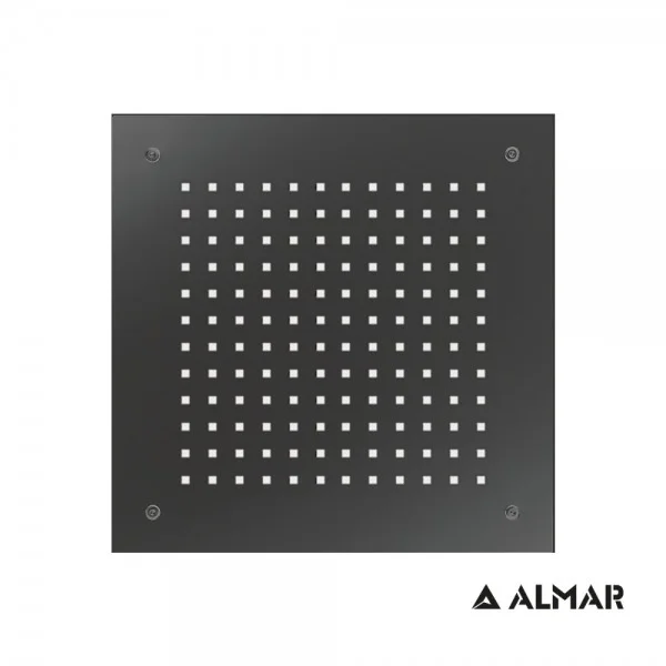 Φωτογραφία προϊόντος: Almar Square Temptation E044109-411 Black Brushed Pvd Κεφαλή Εντοιχισμού Οροφής 2 Ροών 50x50cm