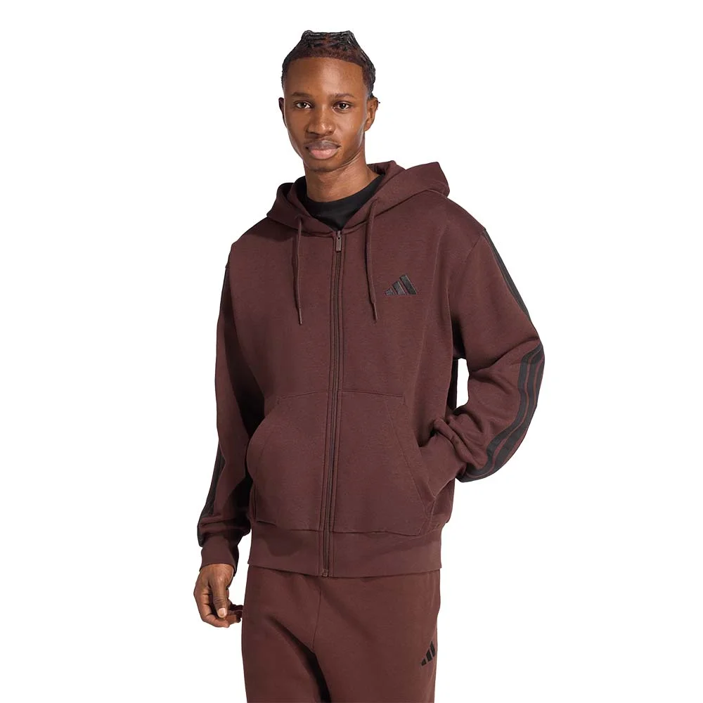 Φωτογραφία προϊόντος: adidas Sportswear Men's 3Stripes Fleece Full-Zip Hoodie Μπορντό JX0697 (adidas Sportswear)