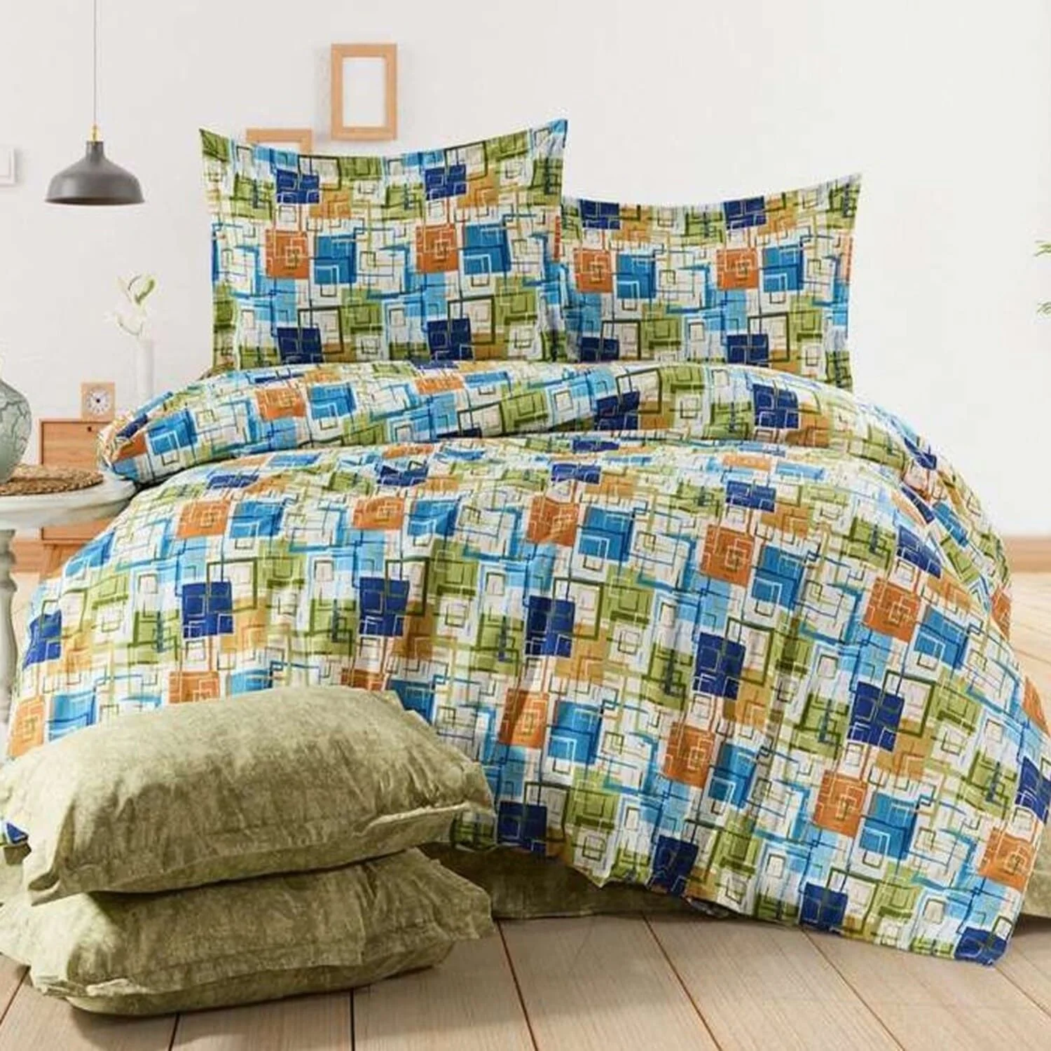 Φωτογραφία προϊόντος: MayHome Σετ Σεντόνια Polycotton Διπλά 2520346467 (Π: 200cm x Μ: 240cm) – Γεωμετρικό