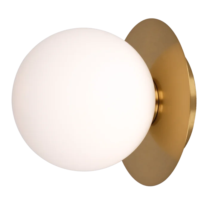 Φωτογραφία προϊόντος: COSMOLight Απλίκα Τοίχου CAPE TOWN W01063BR Ματ Ορείχαλκος με Λευκό Γυαλί