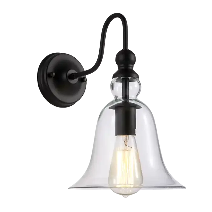 Φωτογραφία προϊόντος: COSMOLight Wall Sconce PARIS W01796BK – Κομψό loft φωτιστικό τοίχου με industrial χαρακτήρα Μαύρο