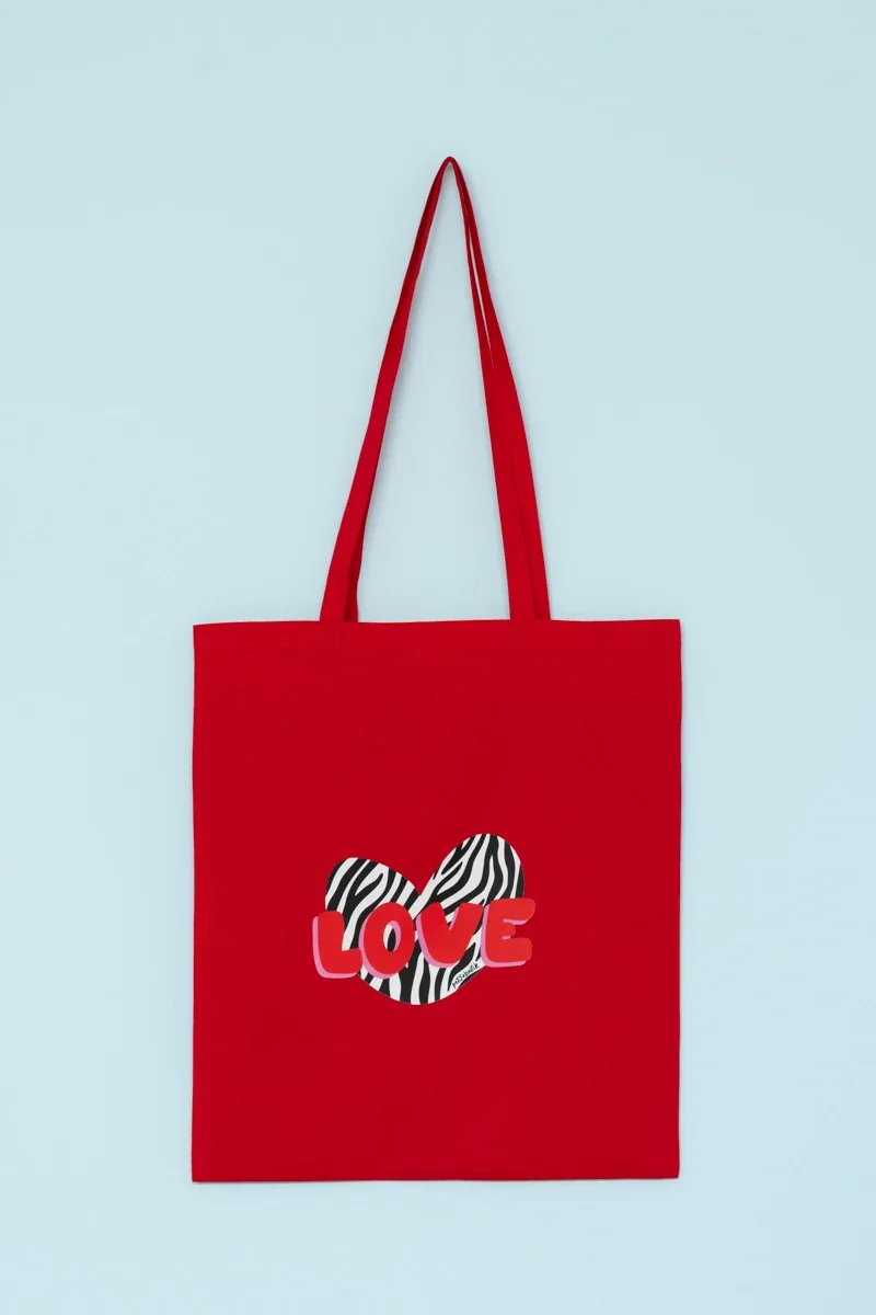 Φωτογραφία προϊόντος: Red Tote Bag "Love" Οικολογική Τσάντα Petit Boutik