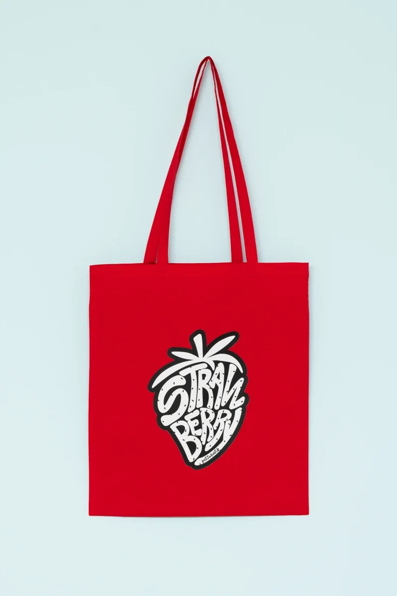 Φωτογραφία προϊόντος: Red Tote Bag "Strawberry" Οικολογική Τσάντα Petit Boutik