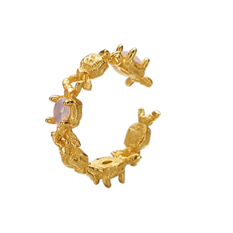 Φωτογραφία προϊόντος: Peach Jewelry Isabella Earcuffs Ασήμι 925 Ανάγλυφα Επιχρυσωμένα 18Κ Με Λευκό Κρύσταλλο