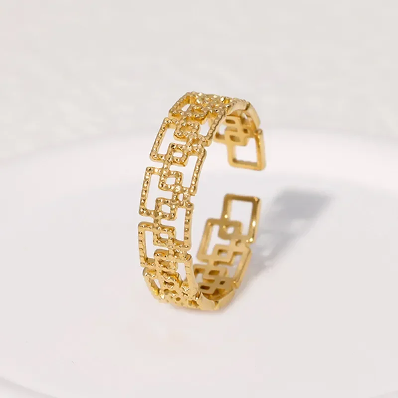 Φωτογραφία προϊόντος: Peach Jewelry Δαχτυλίδι Στυλ Γεωμετρικό Χρώμα Χρυσό Από Ανοξείδωτο Ατσάλι 304