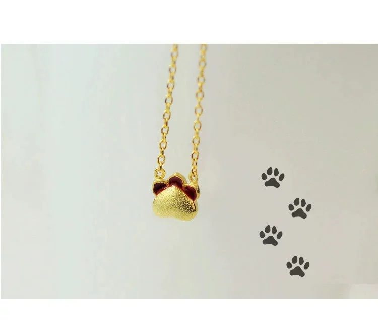 Φωτογραφία προϊόντος: Peach Jewelry Μενταγιόν Aσημι 925 Επίχρυσο 18Κ Πατουσακι Γατας
