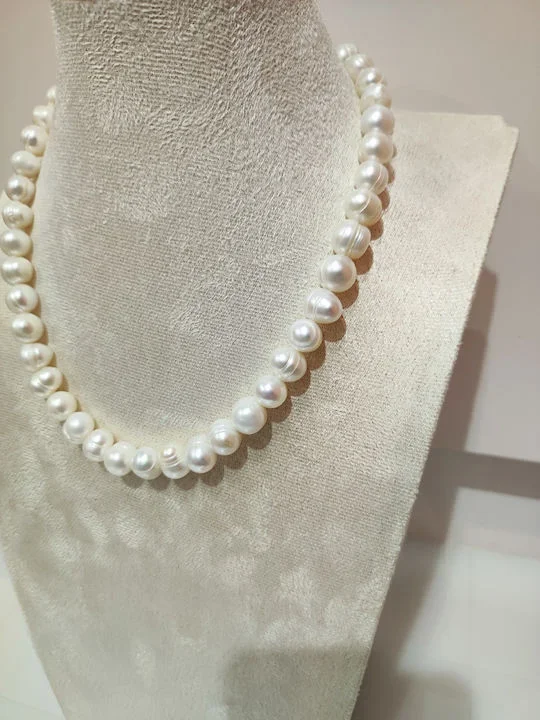 Φωτογραφία προϊόντος: Peach Jewelry Κολιέ Φυσικά Μαργαριτάρια 9mm - 39cm - 44gr | Λευκά Pearls