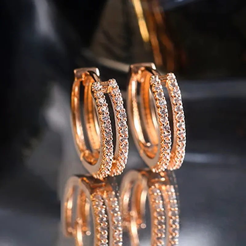 Φωτογραφία προϊόντος: Peach Jewelry Isabella Σκουλαρίκια Ασήμι 925 Με Ζιρκόν Ροζ Gold