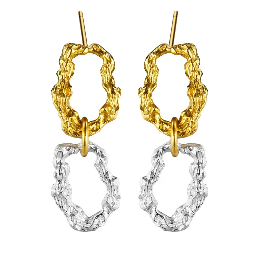 Φωτογραφία προϊόντος: Peach Jewelry Isabella Σκουλαρίκια Ασήμι 925 Επιχρυσωμένα 18Κ Περίτεχνα Κρεμαστά