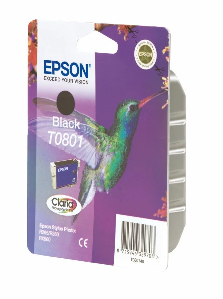 Φωτογραφία προϊόντος: Ink Epson T0801 C13T08014020 Black Crtr - 300Pgs - C13T08014011