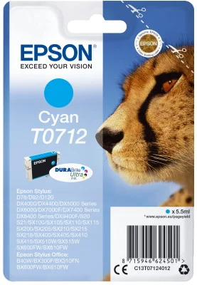 Φωτογραφία προϊόντος: Ink Epson T0712 C13T07124020 Ultra Cyan - 5,5ml - C13T07124012