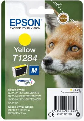 Φωτογραφία προϊόντος: Ink Epson T12844011 Yellow with pigment ink new series Fox-Size M - C13T12844012