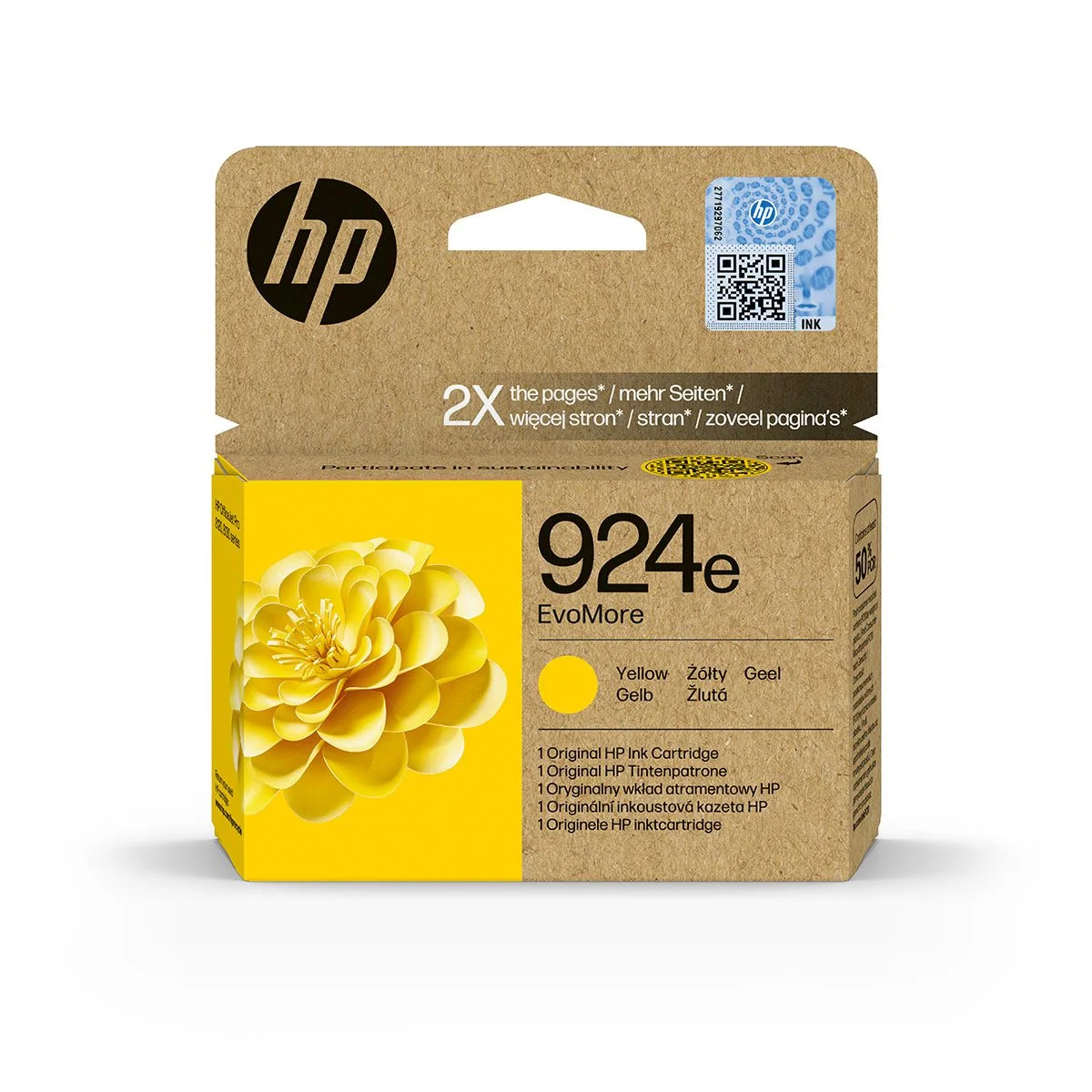 Φωτογραφία προϊόντος: Hewlett Packard HP 924e EvoMore Yellow Original Ink Cartridge - 4K0U9NE
