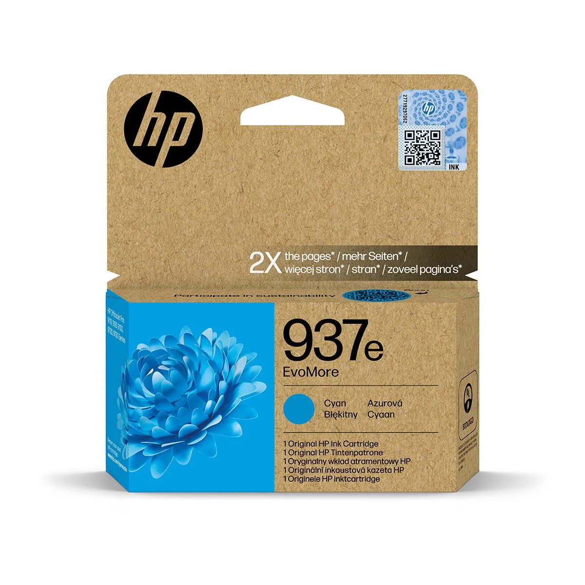 Φωτογραφία προϊόντος: Hewlett Packard HP 937e EvoMore Cyan Original Ink Cartridge - 4S6W6NE
