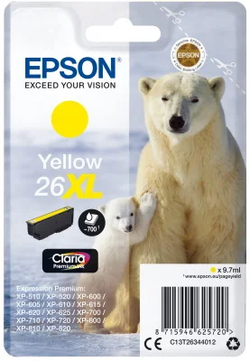 Φωτογραφία προϊόντος: Ink Epson T263440 XL Yellow with pigment ink - C13T26344012