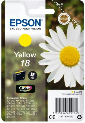 Φωτογραφία προϊόντος: Ink Epson T180440 Yellow with pigment ink - C13T18044012