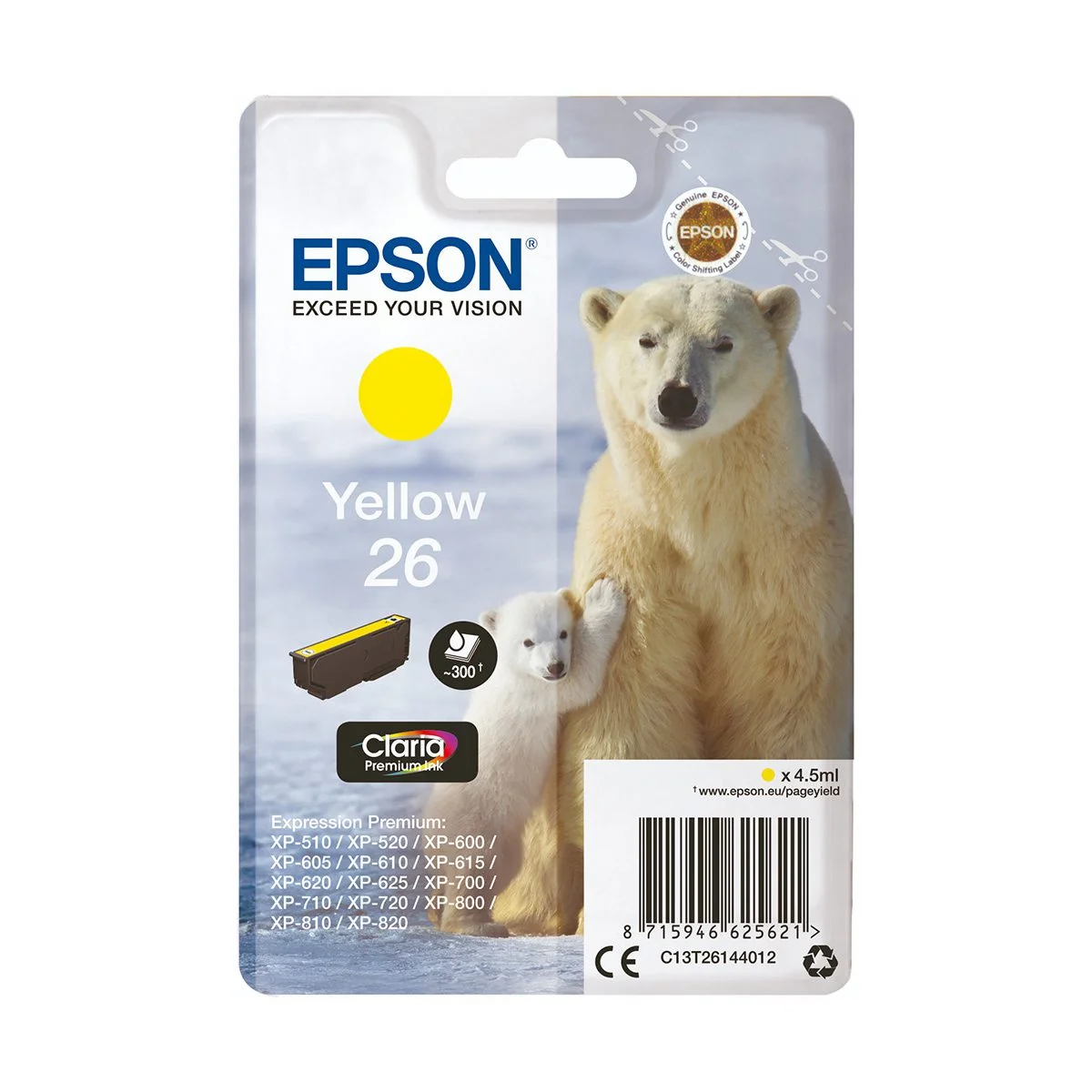 Φωτογραφία προϊόντος: Ink Epson T261440 Yellow with pigment ink - C13T26144012