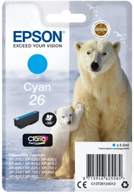 Φωτογραφία προϊόντος: Ink Epson T261240 Cyan with pigment ink - C13T26124012