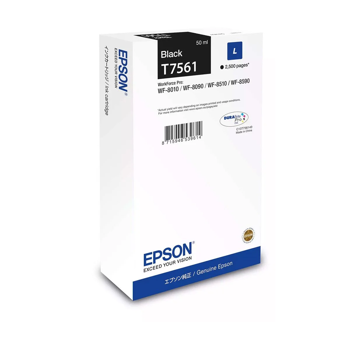 Φωτογραφία προϊόντος: Ink Epson DURABrite C13T75614N Black Size L 50ml 2.5K Pgs - C13T75614N